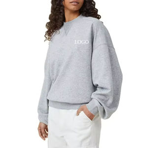 Logo personnalisé femmes élégant nouveau motif solide sweatshirts et ensemble de jogging pour l'automne hiver long avec épaule tombante - Product Image 1