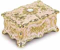 Embossed Design Hand Made High Quality Metal Decorative Luxury Jewellery <b>Box</b> for <b>Rings</b> Necklace & Pendant - Product Image 5