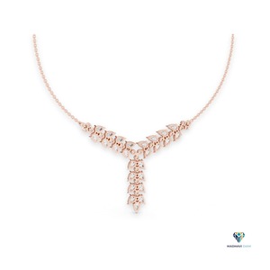 14.02ct Rose Gold Pear Shape Lab Grown Diamond V-<b>Necklace</b> in 18K Solid Gold Elegant Drop Pendant <b>Statement</b> Jewelry for Weddings - Product Image 6