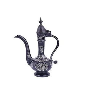 Cafetière arabe Aftaba en laiton fabriquée à la main la plus vendue magnifiquement en relief de l'Inde Design attrayant en métal - Product Image 4