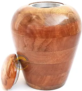 Handcrafted Round Rosewood Urn para animais Cinzas Personalizado Cremação pet urn Pet urn para cães Preço barato Pronto para enviar