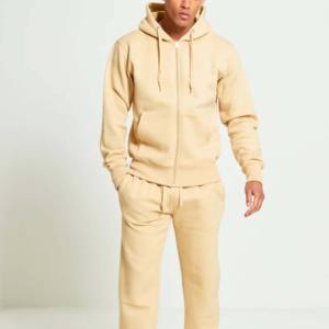 Chándal de lana de dos piezas para hombre de calidad superior Gym Fitness Tech, traje de jogging de talla grande sólido para entrenamiento de invierno para niños - Product Image 1