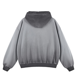 Sweat à capuche personnalisé de haute qualité en coton pour hommes délavé au soleil vêtements de rue doublé à l'acide surdimensionné brodé solide hiver - Product Image 6