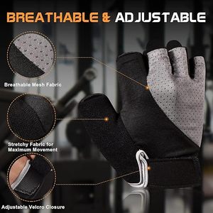 Guantes de Gimnasio de Cuero sin Dedos al por Mayor de Fábrica, Guantes Transpirables para Levantamiento de Pesas, para Deportes, Fitness y Entrenamiento en Casa - Product Image 3