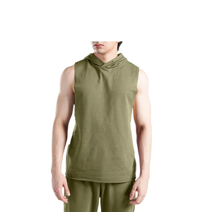 Men's Muscle Fit <b>Sleeveless</b> <b>Hoodie</b> Tank Top Gym Training Shirt Fitness Workout Apparel Custom Logo Wholesale - Product Image 1