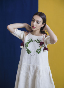 Tunique de luxe à manches brodées pour femmes, vêtement en coton modeste - Product Image 2