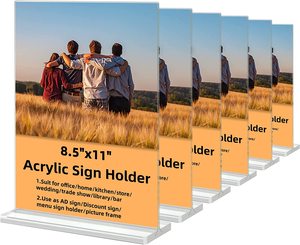 11x18 inch rõ ràng Acrylic dấu hiệu đứng xách tay Máy tính để bàn nhựa hiển thị tập tin Giá xoay cho công nhân giáo viên trình đơn trình bày - Product Image 4