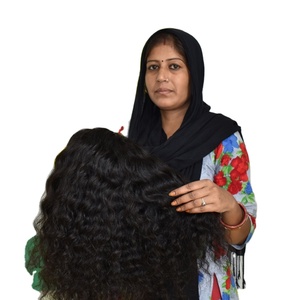 Pas cher brut naturel aucun traitement chimique avec dentelle vendeur en vrac ondulé temple indien cheveux humains - Product Image 4