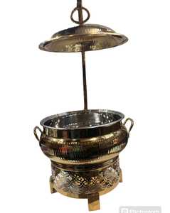 Chafing Dish Indio de Acero Inoxidable de Diseño, Acabado Dorado, Diseño Art Deco, 1500W, Duradero, para Mesa, Restaurante, Buffet, Exhibición de Alimentos - Product Image 2