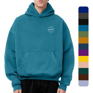 เสื้อฮู้ด Boxy แบบหนาสำหรับผู้ชายเสื้อครอปแบบเปิดไหล่ตก450Gsm ผ้าเฟรนช์เทอร์รี่ออกแบบได้ตามต้องการ - Product Image 1