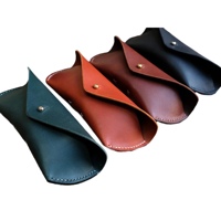 Étui à lunettes portable en cuir PVC semi-rigide, design français tendance, protection double face, avec clip, 6 pouces et plus