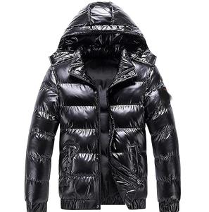 Chaqueta acolchada con revestimiento brillante con capucha invierno acolchado impermeable a prueba de viento transpirable aislado cálido logotipo personalizado Puff impresión - Product Image 2