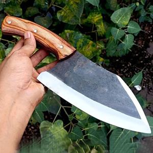 Cuchillo de Cocina Tipo Cleaver de Acero al Carbono de 10 Pulgadas Hecho a Mano con Funda de Cuero Única, Mango Hermoso y Personalizable - Product Image 2