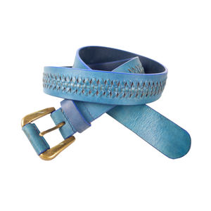 Ceinture en cuir de buffle d'eau véritable 100% avec boucle en laiton massif vintage artisanale 40 mm Finition artisanale de luxe Longueur personnalisée - Product Image 1