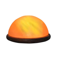 Lampe de sel de l'Himalaya naturelle en forme de dôme OEM ODM avec base en bois, lumière en cristal de roche rose pour la décoration intérieure, livraison rapide et vente en gros