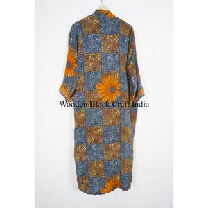 Kimono de Seda Suave para Mujer, Manga Larga, Estampado Floral, Estilo Bohemio, para Primavera/Verano, Ropa al por Mayor para Fiestas - Product Image 5