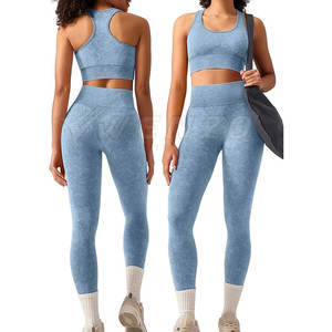 Ensemble de yoga pour femmes grande taille à haute élasticité avec logo sur le devant, soutien-gorge de sport et leggings pour l'entraînement en salle de sport et la remise en forme - Product Image 5