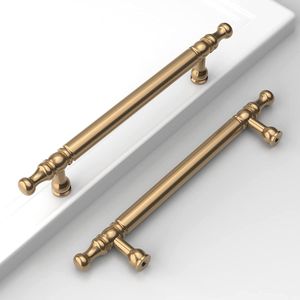 Customizable Brass Pull Handle for Kitchen Drawers <b>Hardware</b> with Sleek Sturdy Ergonomic Modern Design for Everyday Use - Product Image 1