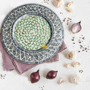 Belles assiettes décoratives en nacre, napperon MOP écologique facile à nettoyer pour le dîner et la fête de mariage - Product Image 3