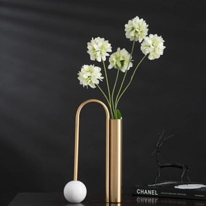 Jarrón de centro de mesa de lujo dorado, moderno, de metal, para decoración del hogar, sala de estar, decoración del hogar - Product Image 2