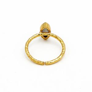La mayoría de las ventas de joyería fina Rainbow Moonstone Marquise 18K chapado en oro anillo para niñas colección de ropa de fiesta de boda - Product Image 4