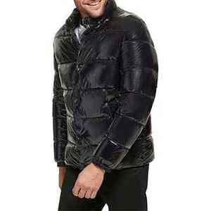 Manteau chaud d'hiver de créateur personnalisé unisexe veste à bulles rembourrée avec bloc de couleurs fermeture à glissière support de remplissage en fibre de polyester de grande taille - Product Image 2