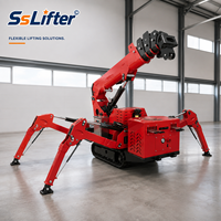 Grue araignée télescopique avec pattes de soutien hydrauliques pour le levage en espace confiné, l'entretien d'usine et la construction
