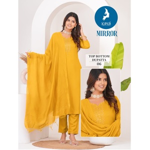Conjunto de Kurta de Rayón con Estampado Digital de Diseñador, Ropa de Boda India y Pakistaní para Mujer con Dupatta, Moda Maruti - Product Image 1