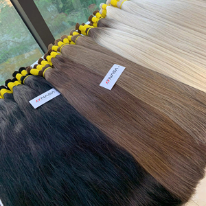 Precio al por mayor Extensiones de cabello a granel Cabello humano Double Drown 100 gramos Colores claros 14 pulgadas - Product Image 1