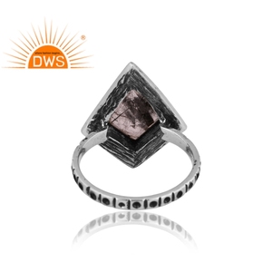 พื้นผิวการออกแบบ925เงินธรรมชาติสีดำแหวนพลอยอัญมณีสำหรับผู้หญิงเครื่องประดับการออกแบบที่กำหนดเองสำหรับผู้หญิงของขวัญสำหรับผู้หญิงสำหรับผู้หญิง - Product Image 2