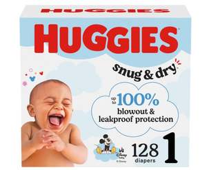 Couches Huggies Snug & Dry pour nouveau-nés, taille 1 (8-14 livres), 38 couches, avec bande anti-fuite, pour bébés NB XXL, lavables - Product Image 2