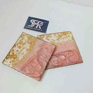 Premium Handmade Eco-Friendly Square <b>Resin</b> Coaster 10cm X 10cm Durable for Modern Dining Table Office Desk Stylish Home Decor - Product Image 1