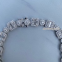 Collar de Hombre de Plata de Ley 925 con Diamantes VVS de 10 mm, Estilo Hip Hop, Cadena de Tenis con Moissanita Baguette para Fiestas de Graduación