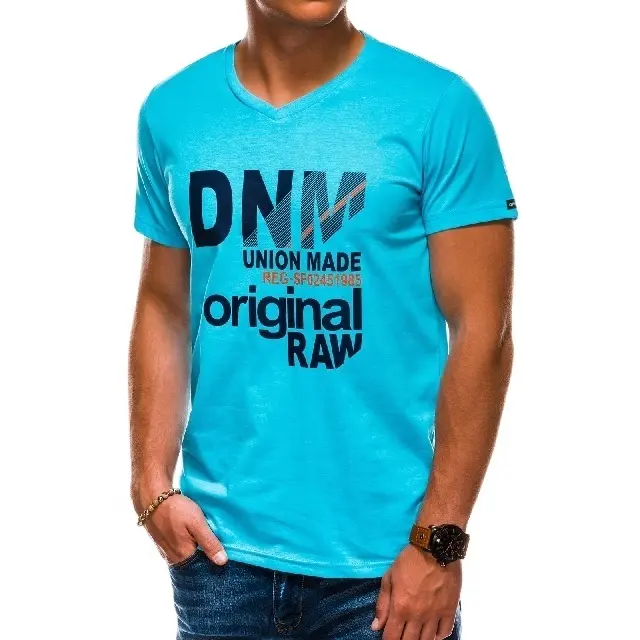 Personalized Silk Screen Logo Printing Dacron Mix Cotton Knitted Slim Fit Mens Promotional T Shirt Shipping Internationally