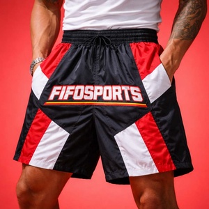 กางเกงขาสั้นวินด์เบรกเกอร์สไตล์เรโทรสำหรับผู้ชาย ผ้าโพลีเอสเตอร์ 100% ใส่สบาย เหมาะสำหรับวิ่งและเล่นกีฬา รับสกรีนโลโก้ - Product Image 3