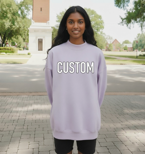 Pull à col montant long en polyester/coton de grande taille avec lettres grecques, logo personnalisé, vente en gros, haute qualité, pour femmes, automne-hiver - Product Image 1