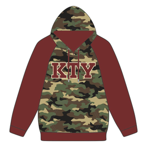 KAP Camo Pullover Hoodie Maroon mangas raglán mezcla de algodón fraternidad griega ropa personalizada Divine Nine HBCU ropa de calle griega - Product Image 2