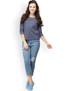 T-shirts pour femmes Street Wear pour femmes à manches longues Logo personnalisé 100% coton T-shirts pour femmes Col rond Confortable Séchage rapide - Product Image 4