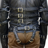 Hommes nouveau Style hiver décontracté en cuir équipement col rabattu détroit vestes fermeture à glissière brut non tissé Bondage équipement-ajusté