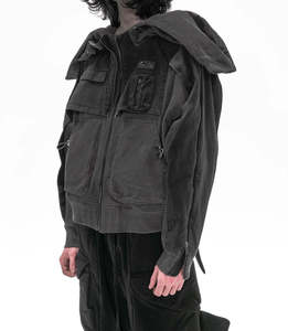 Sudaderas con Capucha para Hombre, Estilo Urbano, con Cierre, Lavado Ácido, Diseño de Paneles en Capas, Tejido Grueso, con Logotipo Personalizado, 2026 - Product Image 6