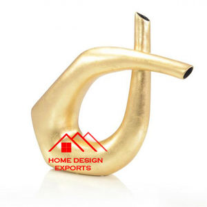 Centros DE MESA DE BODA, nuevo diseño, jarrón de aluminio y Metal, decoración de jardín, acabado dorado polvoriento, diseño Vintage, jarrón de Metal para mesa - Product Image 2