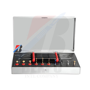 Boîte en acier dentaire Sinus Lift Implant Approche latérale et crestale avec bouchons Kit de fraises diamantées - Product Image 1
