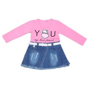 ชุดเดรสแขนยาวสำหรับเด็กผู้หญิง - สีชมพู - Product Image 1