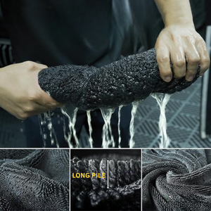 Microfibra 73x90cm Toalla seca para lavado de autos 600gsm Paño de punto suave Envoltura retorcida Detalle Borde de seda TOALLA SEOUL Accesorio para el cuidado del automóvil - Product Image 3