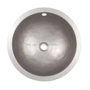 Lavabo de Baño de Montaje Superior, Nuevo Color Marrón, Forma Redonda, Diseño Contemporáneo, Metal de Aluminio - Product Image 3