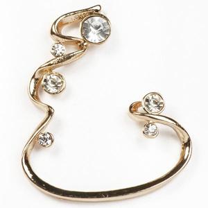 Urthn Pierre Autrichienne Plaqué Or & Platine Simple Oreille Manchette Géométrique Crochet Hoop Boucles D'oreilles Or 18k pour Fêtes Mariages-1302522 - Product Image 1