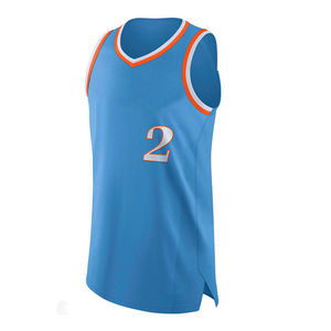 Maillot de basket-ball en tissu 100% polyester uni 2025 Nouveau design Maillot de basket-ball à imprimé contrasté Vente en gros - Product Image 5
