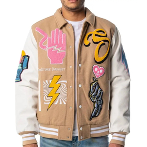 Hot Selling Men's High Street Style Varsity <b>Jacket</b> Fashionable <b>Long</b> <b>Winter</b> Casual Street Wear Stand Plain Dyed <b>Jacket</b> - Product Image 1
