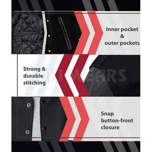 OEM Service Customized Design Letterman Jacket <b>Stand</b> Collar Front Waterproof Eco-Friendly Wool/Leather Jacket for Men-Best Price - Product Image 6