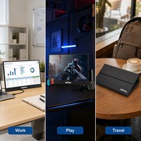 Moniteur portable IPS 15,6 pouces 1080p avec écran USB C et support réglable à 90 degrés pour téléphone portable et jeux